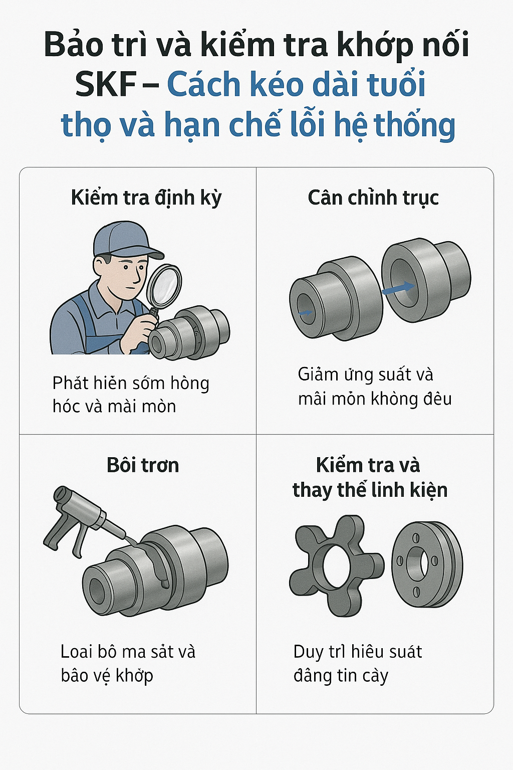 Bảo trì và kiểm tra khớp nối SKF