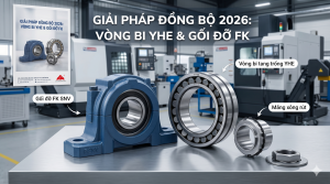 Bộ ba vòng bi tang trống YHE, vỏ gối đỡ FK và ống dây rút