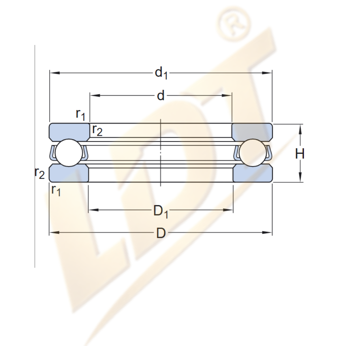 Bản vẽ Vòng bi cầu chặn
